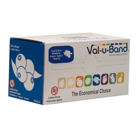 Fabrication Enterprises Val-u-Band Latex Free Exercise Band, Blueberry - Level 4, 6 Yard Roll/Box 1539407